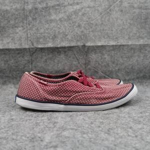Keds Shoes Womens 8.5 Sneakers Casual Canvas Low Lace Up Polka Dot Red Trainers